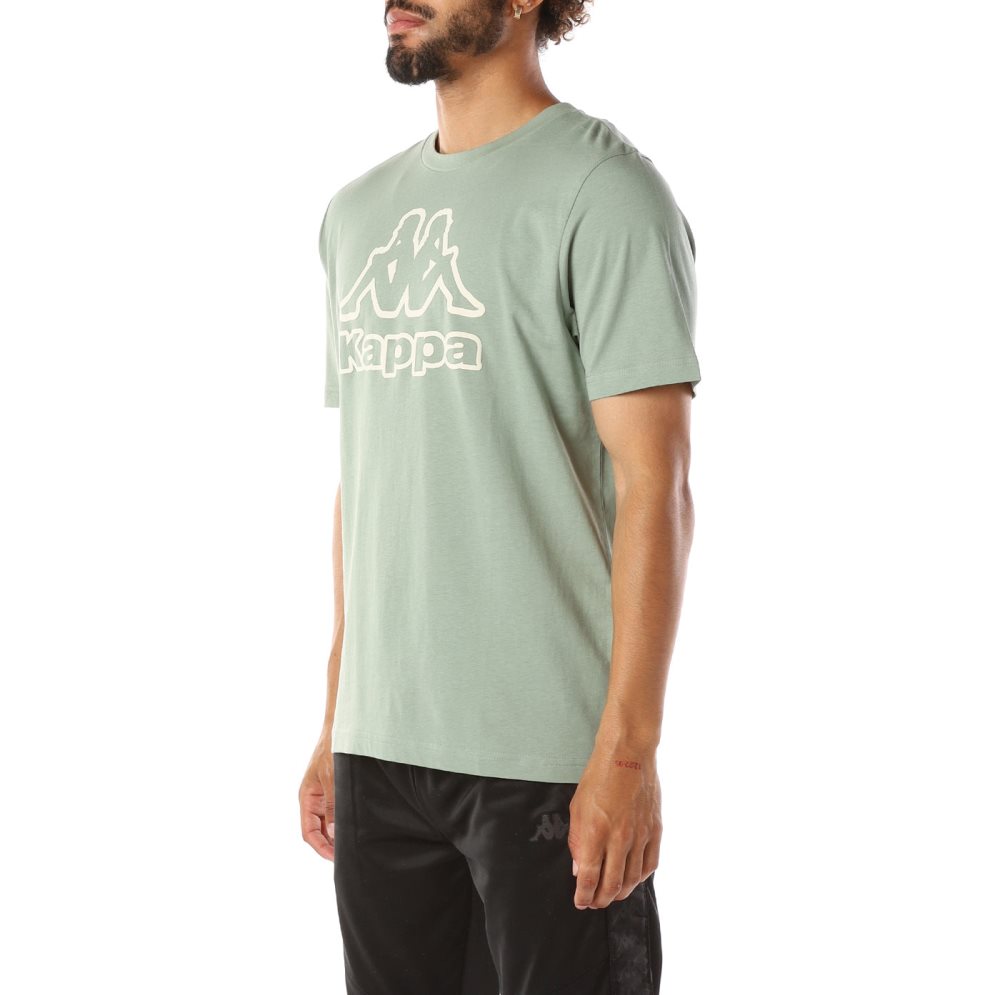 Kappa Logo Bant T Shirts Olive | 31679-WOTK