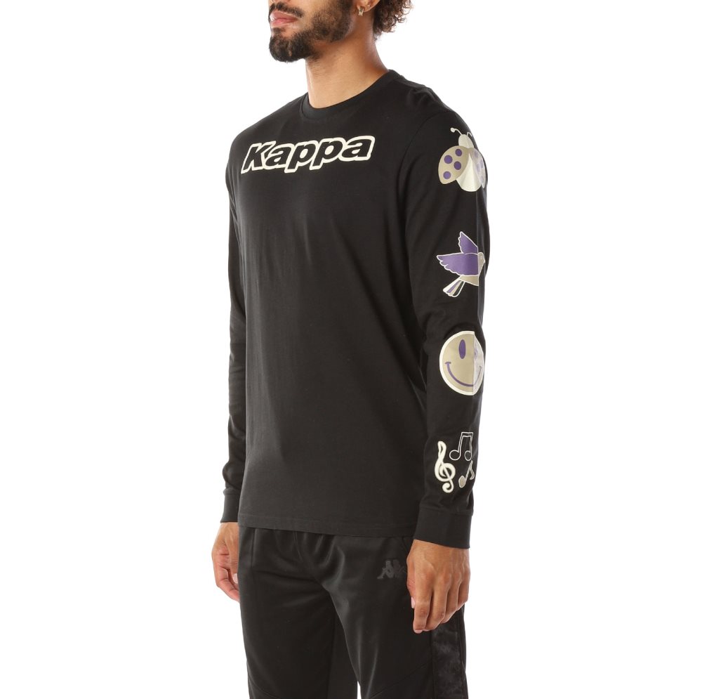 Kappa Logo Simbola T Shirts Black | 30645-SEWI