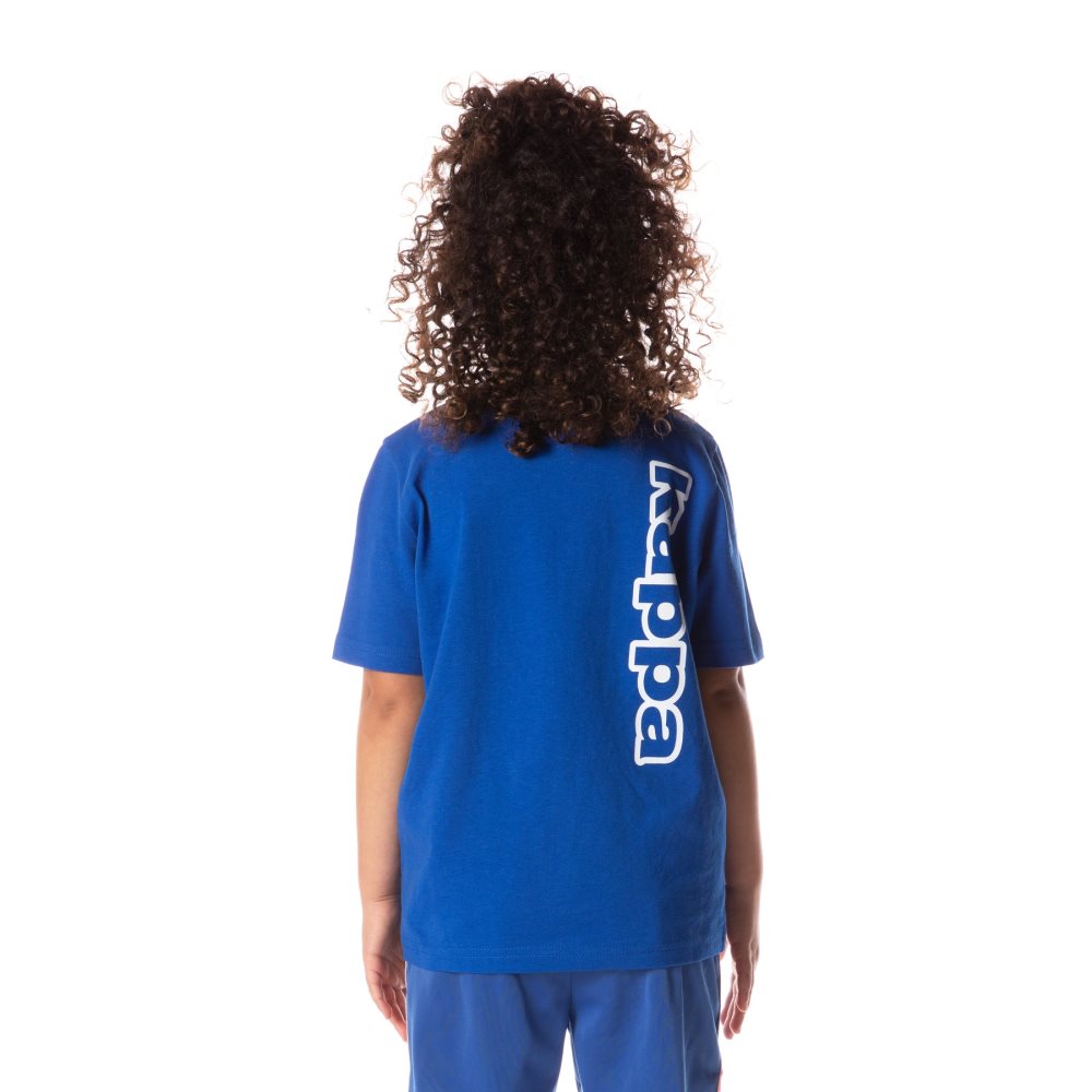 Kappa Logo Tape Aomix T Shirts Blue | 19756-VBPK