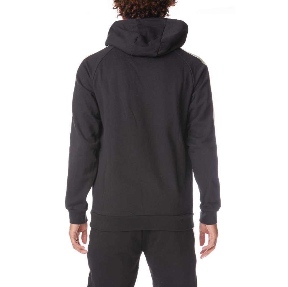 Kappa Logo Tape Apet 2 Hoodie Black | 62837-VZHO