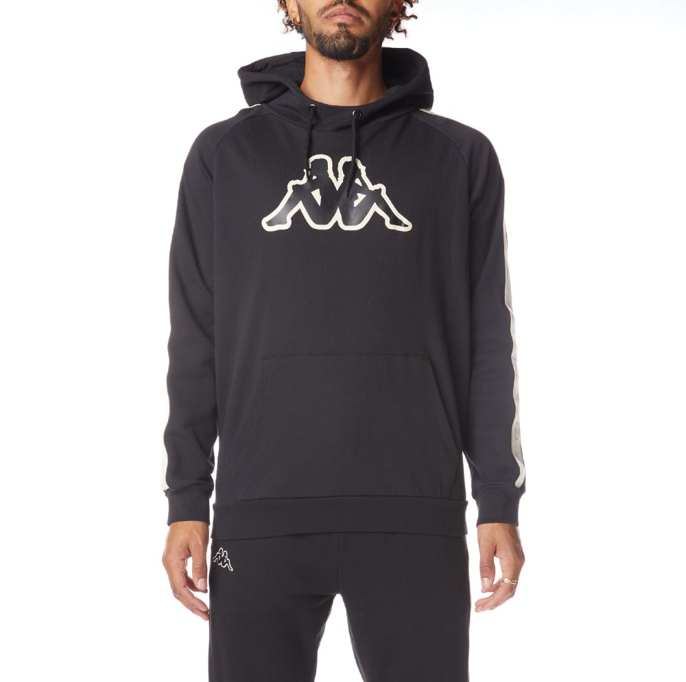 Kappa Logo Tape Apet 2 Hoodie Black | 83254-TQSL