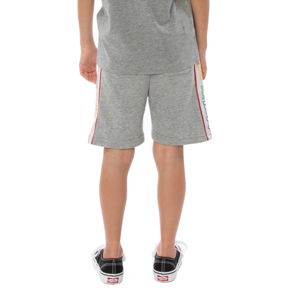 Kappa Logo Tape Asved Shorts Grey White | 43691-THYG