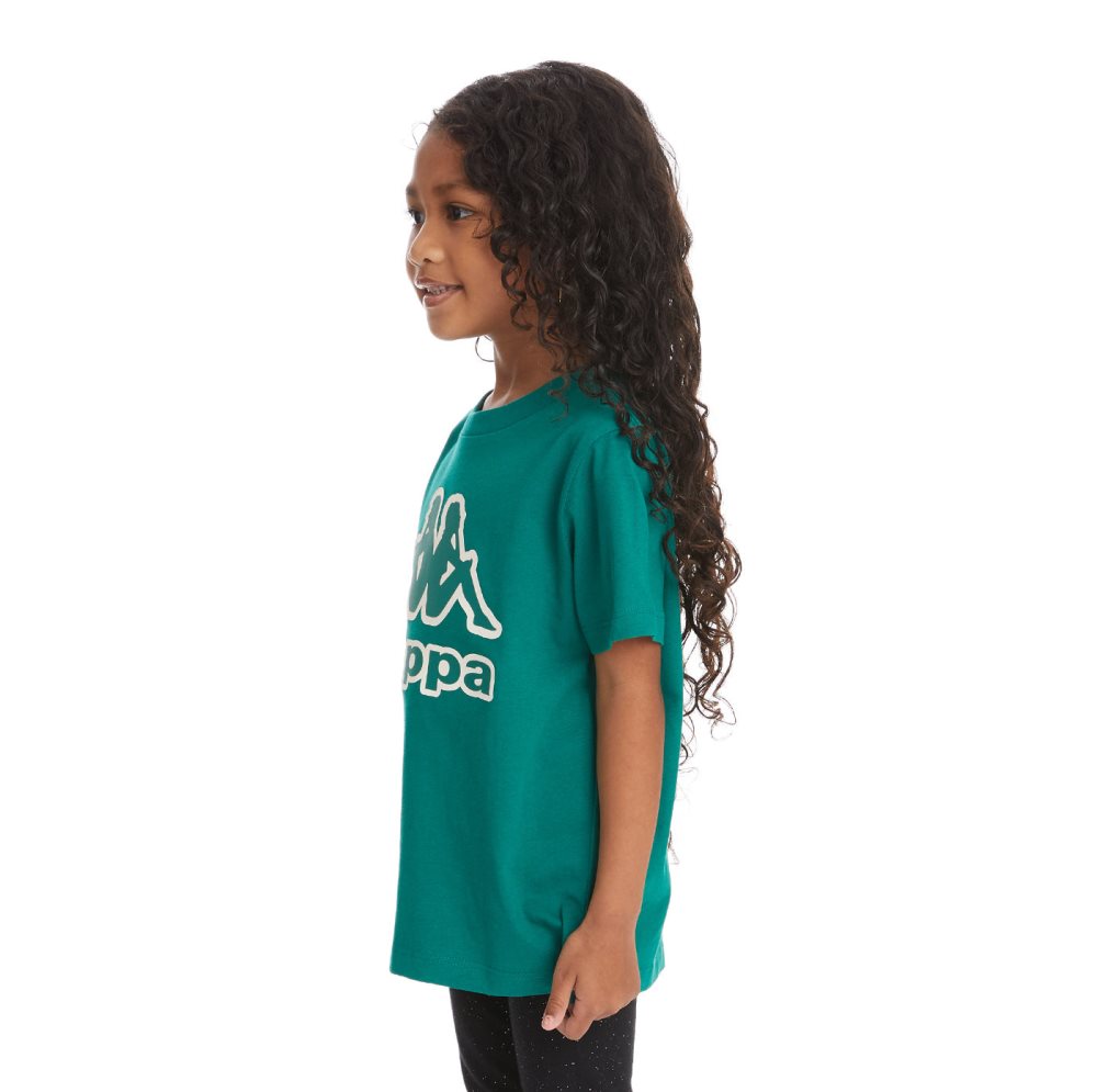 Kappa Logo Tape Bant T Shirts Dark Green | 67324-SHDA