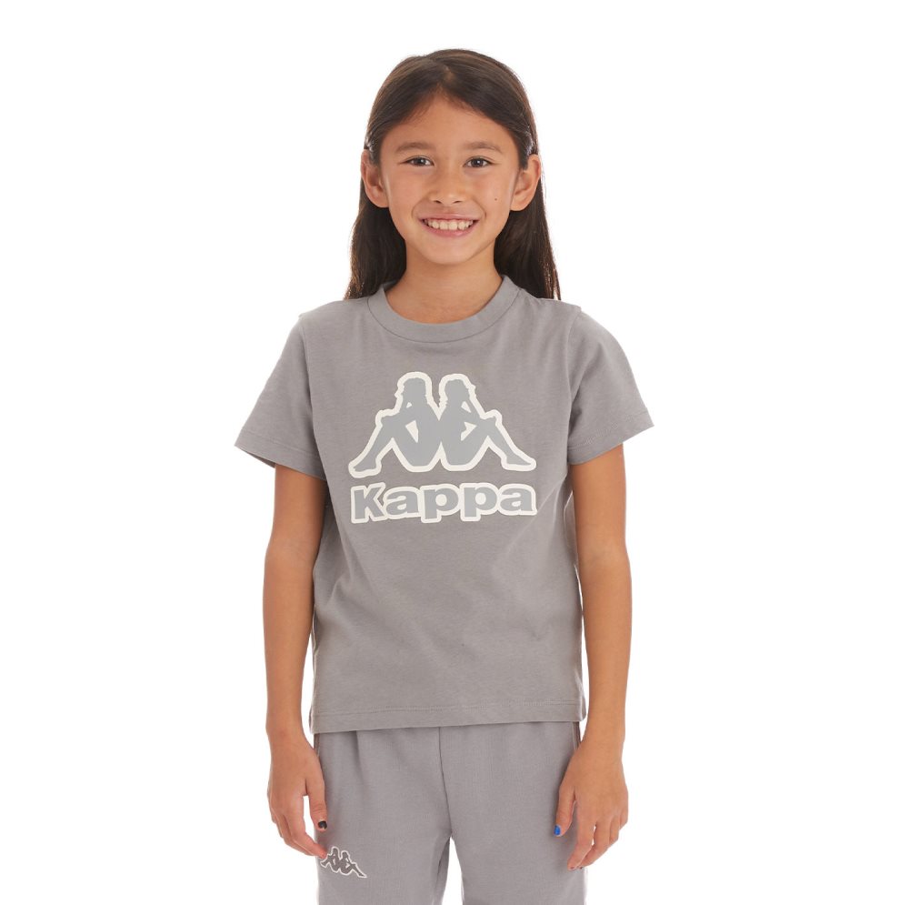 Kappa Logo Tape Bant T Shirts Grey | 43091-ZKQY