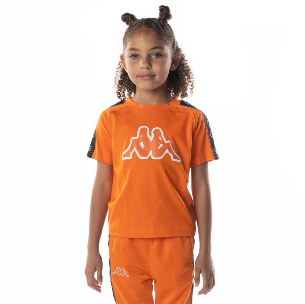 Kappa Logo Tape Davirec T Shirts Orange | 39617-QTAJ