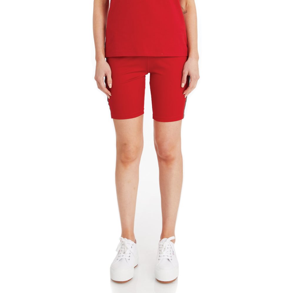 Kappa Logo Tape Doham Bike Shorts Red | 78641-WCGU