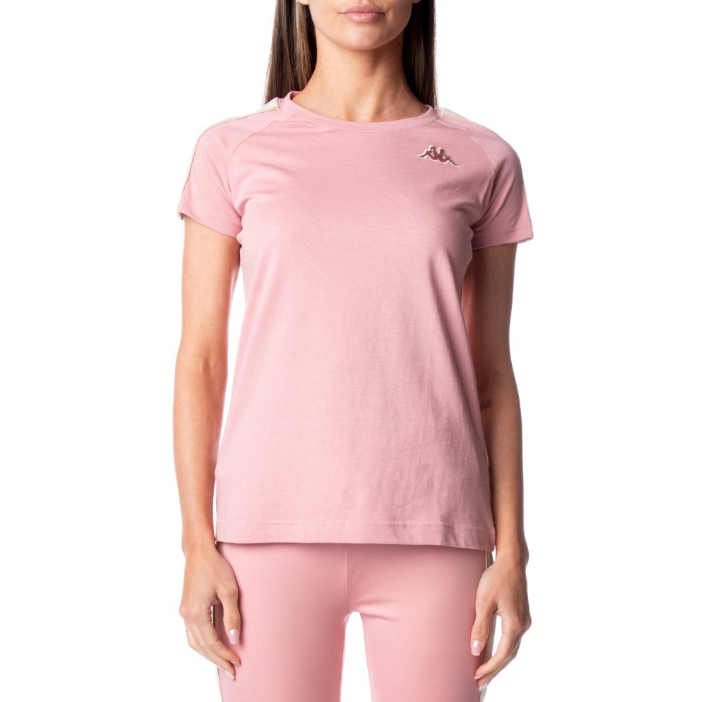 Kappa Logo Tape Eiza T Shirts Pink | 27086-ETHK