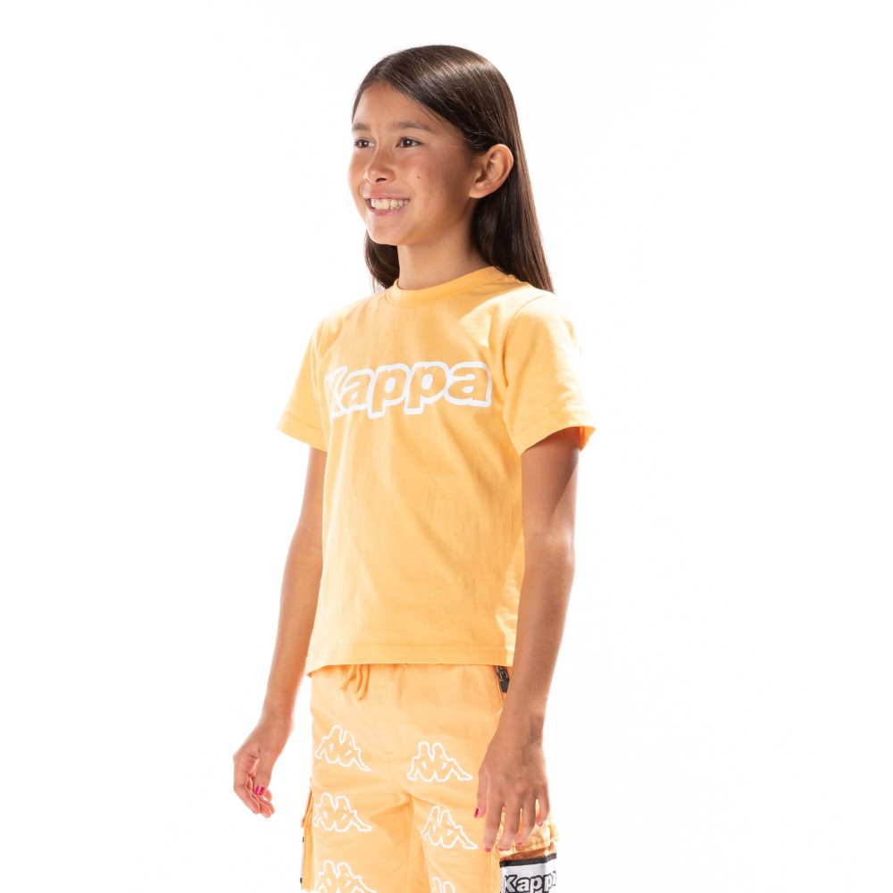 Kappa Logo Tape Erco T Shirts Light Orange | 64532-XASZ