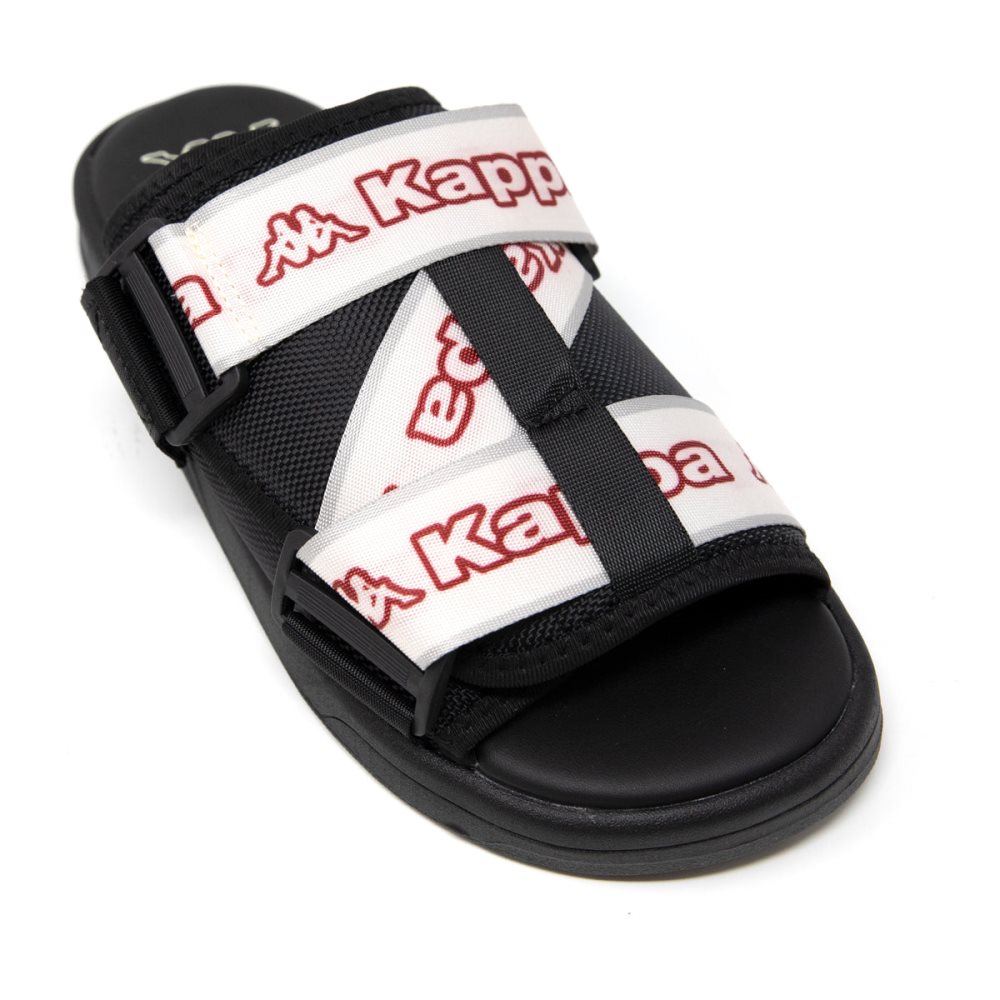 Kappa Logo Tape Kalpi Slides Black | 86041-VPKS