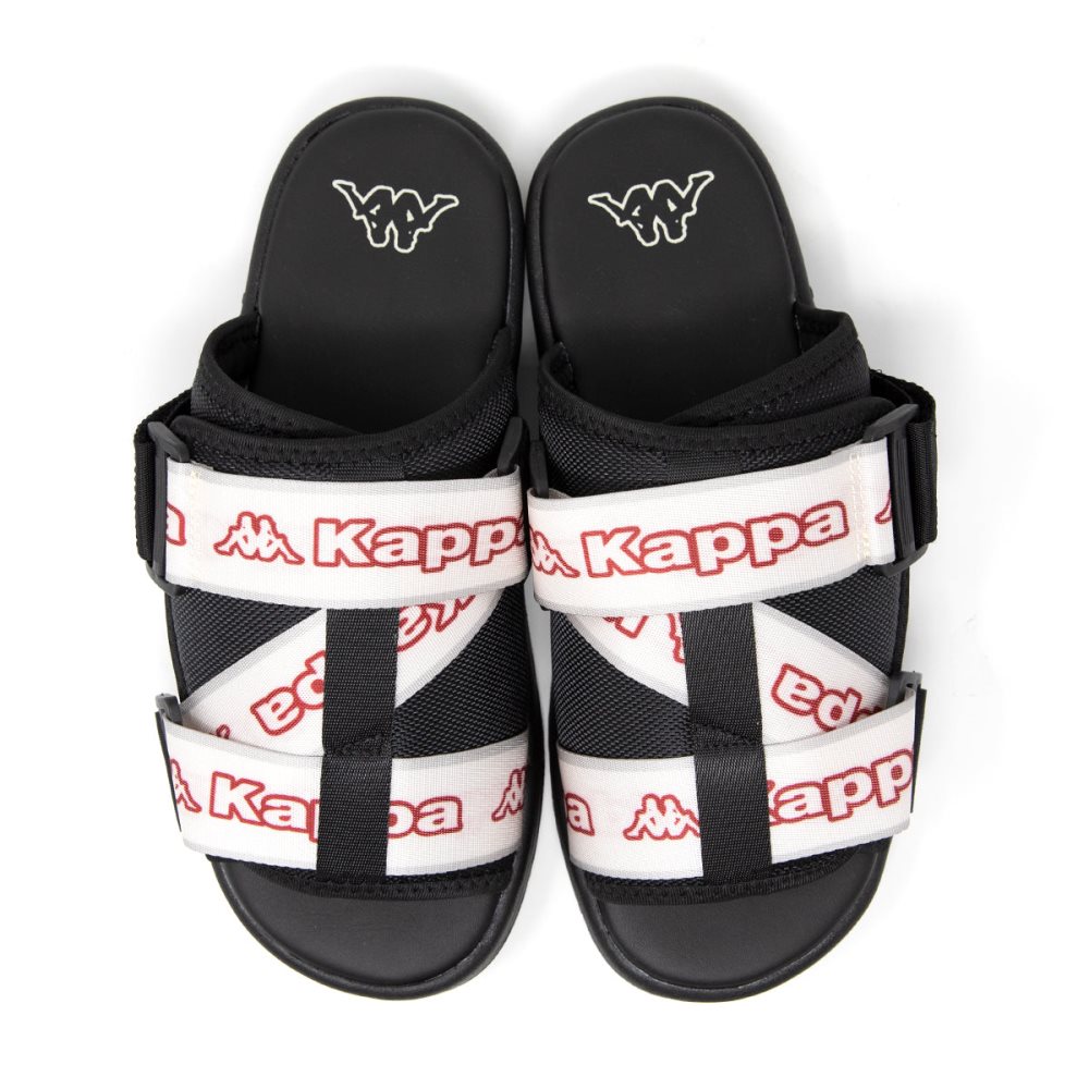 Kappa Logo Tape Kalpi Slides Black | 86041-VPKS