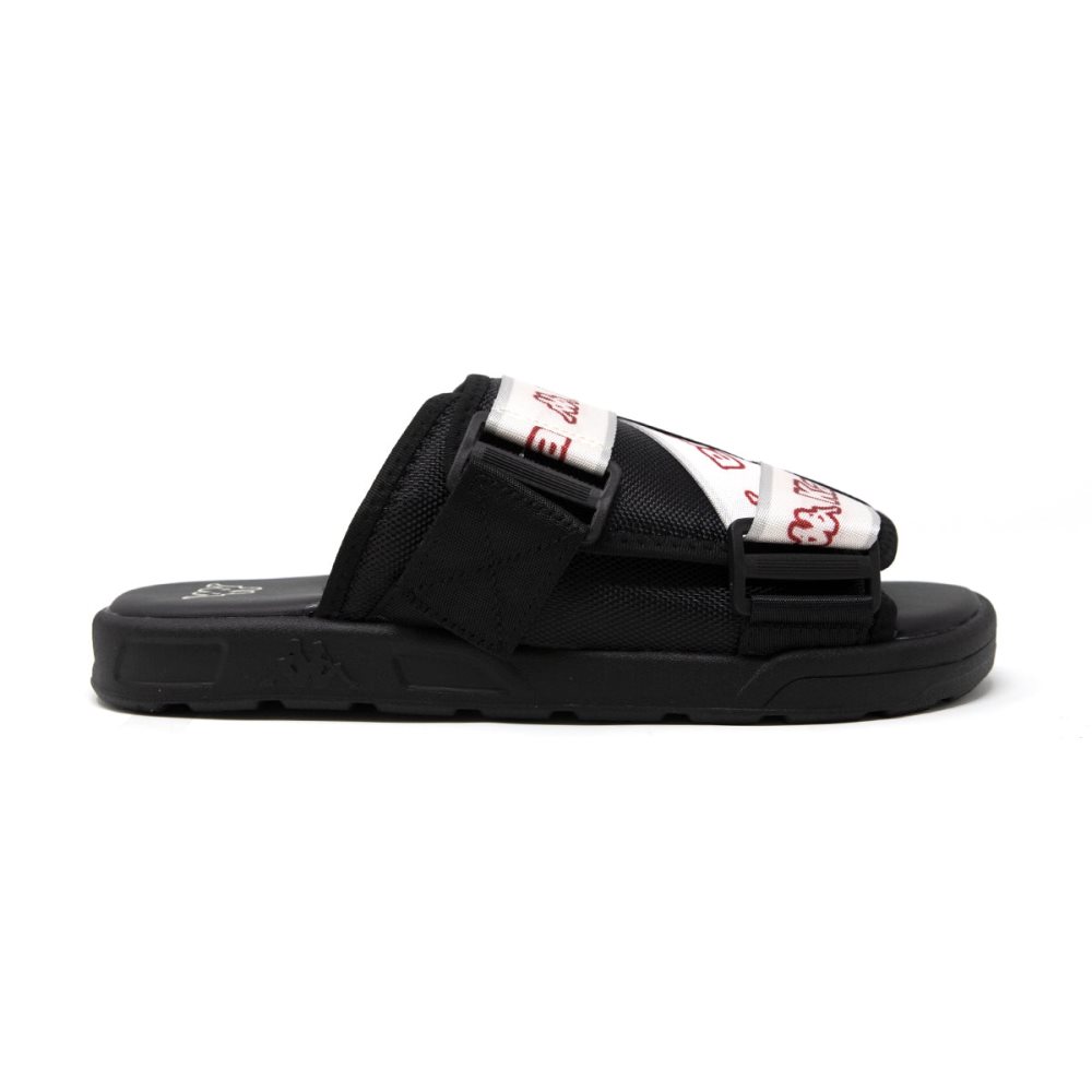 Kappa Logo Tape Kalpi Slides Black | 86041-VPKS