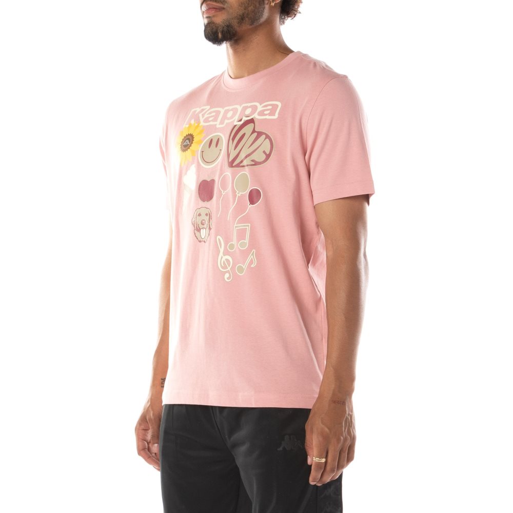 Kappa Logo Tutto T Shirts Light Pink | 41280-IMZQ