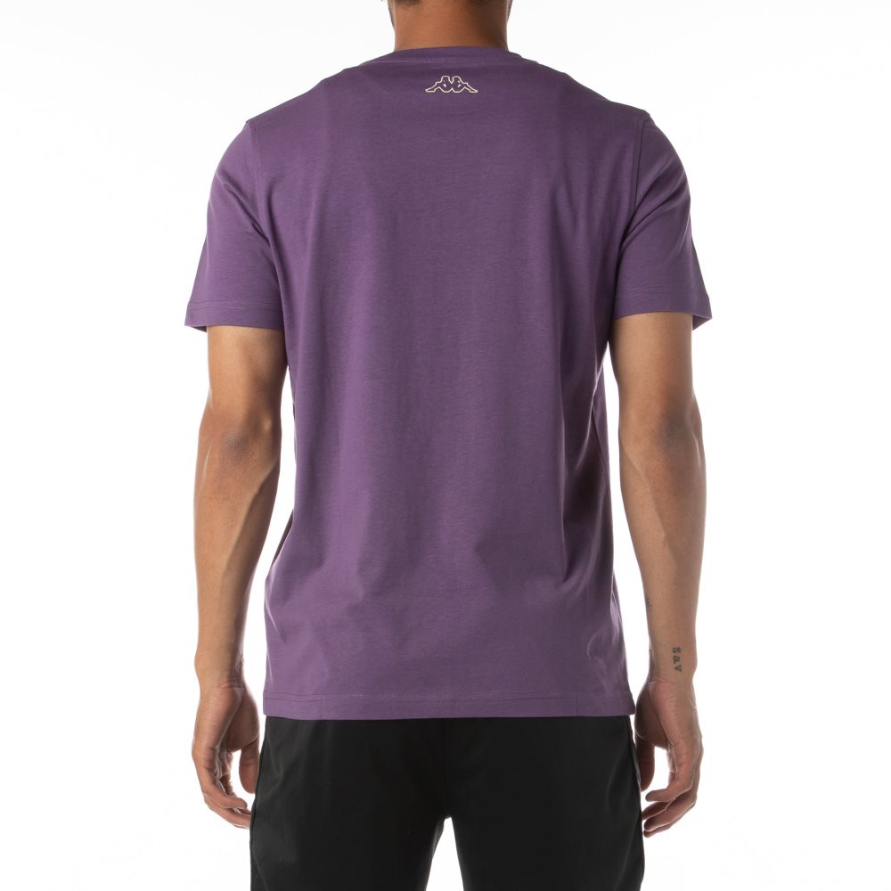 Kappa Logo Tutto T Shirts Purple | 67985-WXIA